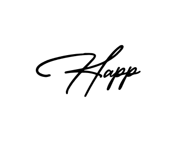 Use a signature maker to create a handwritten signature online. With this signature software, you can design (AmerikaSignatureDemo-Regular) your own signature for name Happ. Happ signature style 3 images and pictures png