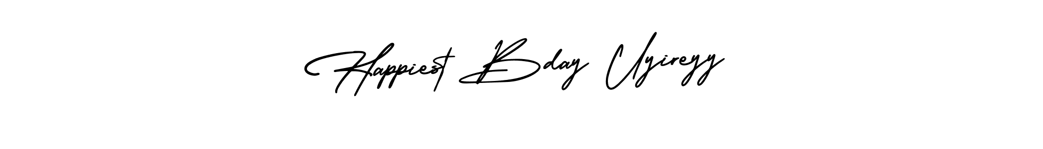 Make a beautiful signature design for name Happiest Bday Uyireyy. With this signature (AmerikaSignatureDemo-Regular) style, you can create a handwritten signature for free. Happiest Bday Uyireyy signature style 3 images and pictures png
