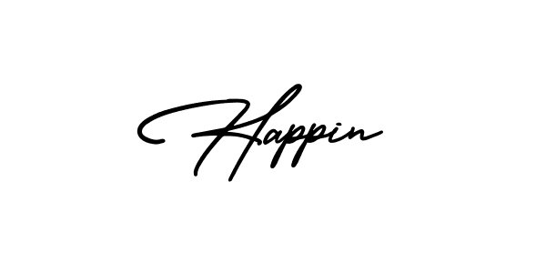 Happin stylish signature style. Best Handwritten Sign (AmerikaSignatureDemo-Regular) for my name. Handwritten Signature Collection Ideas for my name Happin. Happin signature style 3 images and pictures png