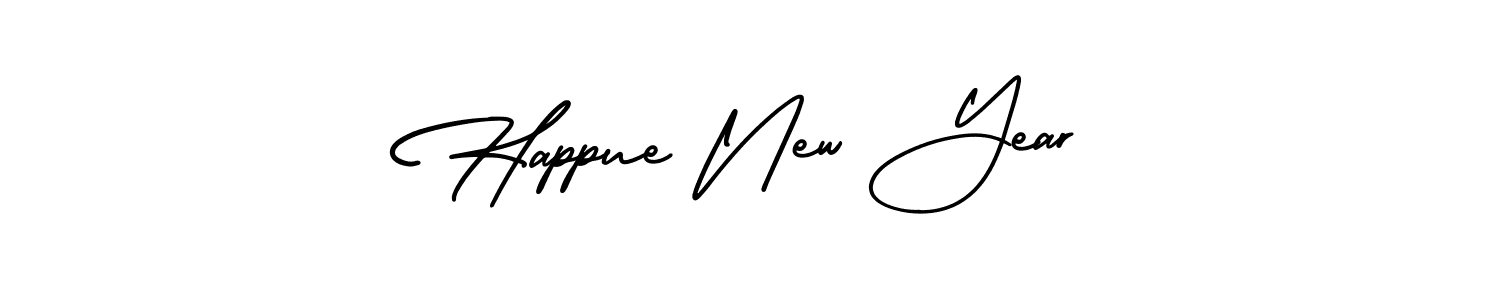 Make a beautiful signature design for name Happue New Year. With this signature (AmerikaSignatureDemo-Regular) style, you can create a handwritten signature for free. Happue New Year signature style 3 images and pictures png