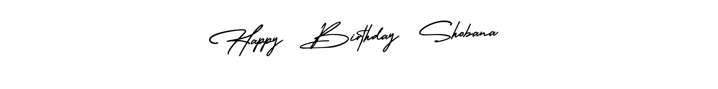 AmerikaSignatureDemo-Regular is a professional signature style that is perfect for those who want to add a touch of class to their signature. It is also a great choice for those who want to make their signature more unique. Get Happy  Birthday  Shobana name to fancy signature for free. Happy  Birthday  Shobana signature style 3 images and pictures png