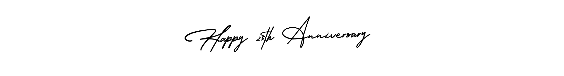 You should practise on your own different ways (AmerikaSignatureDemo-Regular) to write your name (Happy 25th Anniversary) in signature. don't let someone else do it for you. Happy 25th Anniversary signature style 3 images and pictures png