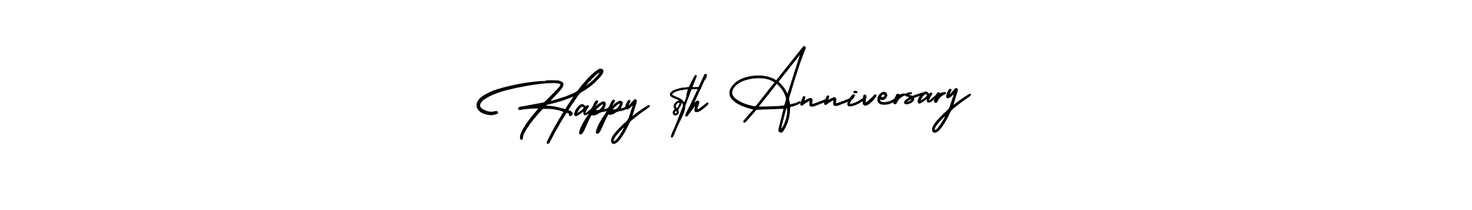 How to make Happy 8th Anniversary signature? AmerikaSignatureDemo-Regular is a professional autograph style. Create handwritten signature for Happy 8th Anniversary name. Happy 8th Anniversary signature style 3 images and pictures png