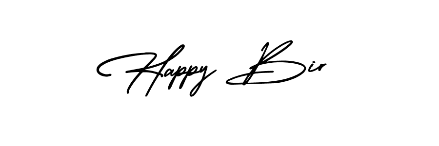 Use a signature maker to create a handwritten signature online. With this signature software, you can design (AmerikaSignatureDemo-Regular) your own signature for name Happy Bir. Happy Bir signature style 3 images and pictures png