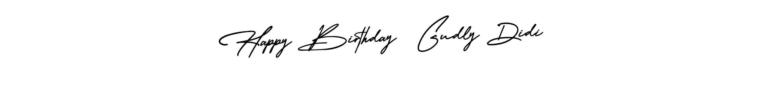 Check out images of Autograph of Happy Birthday  Gudly Didi name. Actor Happy Birthday  Gudly Didi Signature Style. AmerikaSignatureDemo-Regular is a professional sign style online. Happy Birthday  Gudly Didi signature style 3 images and pictures png