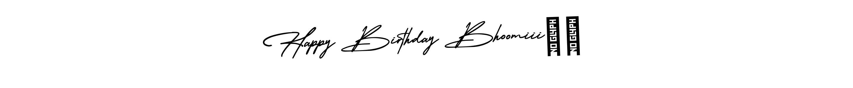 It looks lik you need a new signature style for name Happy Birthday Bhoomiii❤️. Design unique handwritten (AmerikaSignatureDemo-Regular) signature with our free signature maker in just a few clicks. Happy Birthday Bhoomiii❤️ signature style 3 images and pictures png