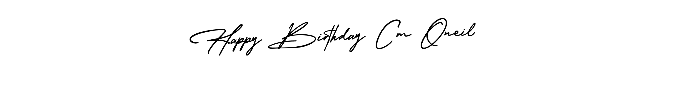 You should practise on your own different ways (AmerikaSignatureDemo-Regular) to write your name (Happy Birthday Cm Oneil) in signature. don't let someone else do it for you. Happy Birthday Cm Oneil signature style 3 images and pictures png