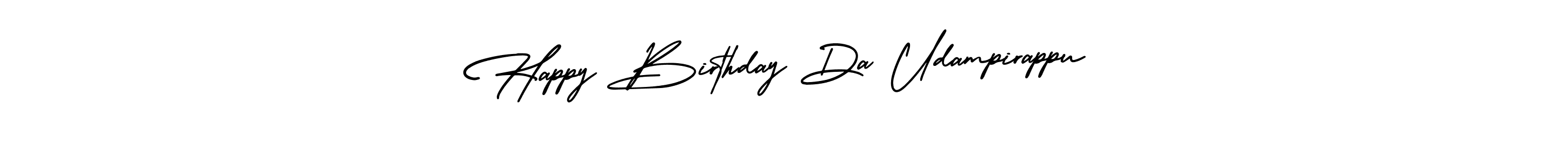 AmerikaSignatureDemo-Regular is a professional signature style that is perfect for those who want to add a touch of class to their signature. It is also a great choice for those who want to make their signature more unique. Get Happy Birthday Da Udampirappu name to fancy signature for free. Happy Birthday Da Udampirappu signature style 3 images and pictures png