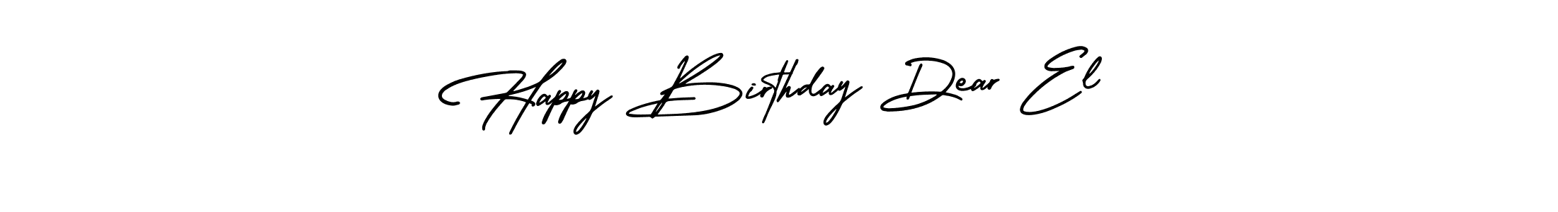 How to make Happy Birthday Dear El name signature. Use AmerikaSignatureDemo-Regular style for creating short signs online. This is the latest handwritten sign. Happy Birthday Dear El signature style 3 images and pictures png