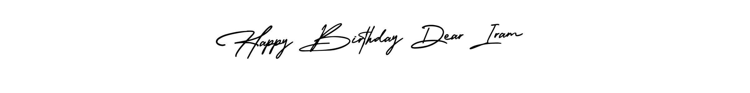 Use a signature maker to create a handwritten signature online. With this signature software, you can design (AmerikaSignatureDemo-Regular) your own signature for name Happy Birthday Dear Iram. Happy Birthday Dear Iram signature style 3 images and pictures png