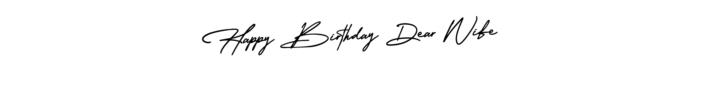Use a signature maker to create a handwritten signature online. With this signature software, you can design (AmerikaSignatureDemo-Regular) your own signature for name Happy Birthday Dear Wife. Happy Birthday Dear Wife signature style 3 images and pictures png