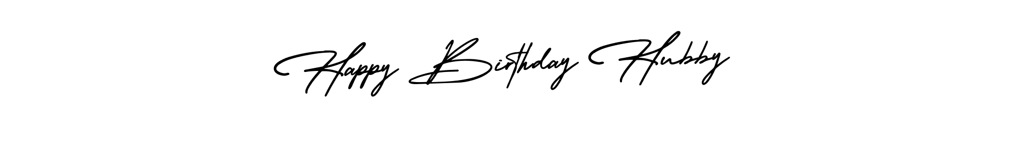 Happy Birthday Hubby stylish signature style. Best Handwritten Sign (AmerikaSignatureDemo-Regular) for my name. Handwritten Signature Collection Ideas for my name Happy Birthday Hubby. Happy Birthday Hubby signature style 3 images and pictures png