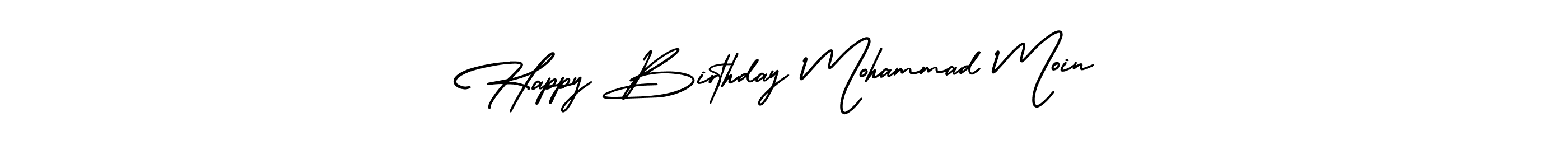 AmerikaSignatureDemo-Regular is a professional signature style that is perfect for those who want to add a touch of class to their signature. It is also a great choice for those who want to make their signature more unique. Get Happy Birthday Mohammad Moin name to fancy signature for free. Happy Birthday Mohammad Moin signature style 3 images and pictures png