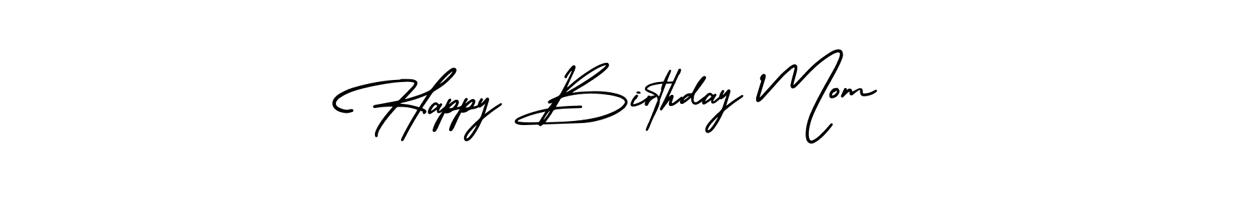 Happy Birthday Mom stylish signature style. Best Handwritten Sign (AmerikaSignatureDemo-Regular) for my name. Handwritten Signature Collection Ideas for my name Happy Birthday Mom. Happy Birthday Mom signature style 3 images and pictures png
