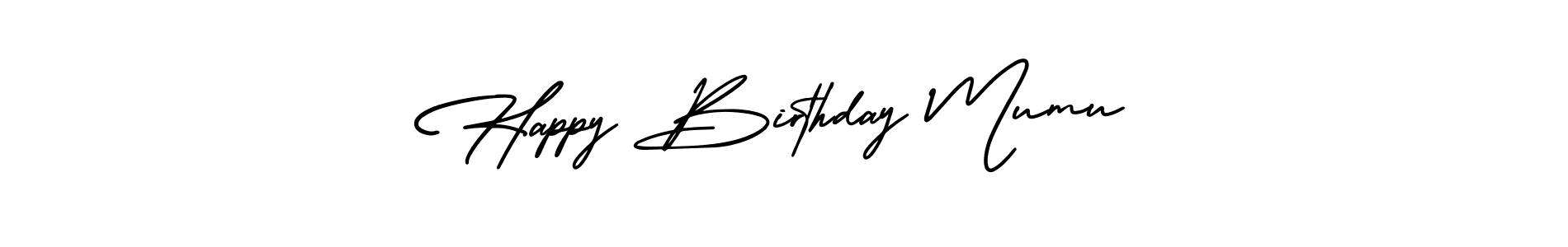 Happy Birthday Mumu stylish signature style. Best Handwritten Sign (AmerikaSignatureDemo-Regular) for my name. Handwritten Signature Collection Ideas for my name Happy Birthday Mumu. Happy Birthday Mumu signature style 3 images and pictures png