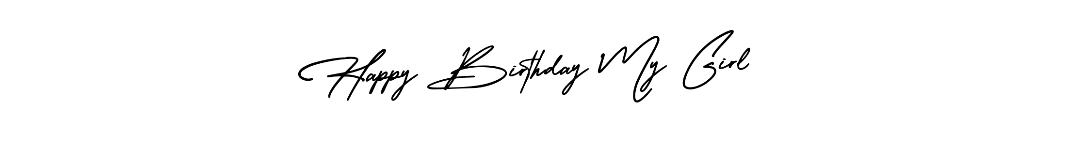 AmerikaSignatureDemo-Regular is a professional signature style that is perfect for those who want to add a touch of class to their signature. It is also a great choice for those who want to make their signature more unique. Get Happy Birthday My Girl name to fancy signature for free. Happy Birthday My Girl signature style 3 images and pictures png