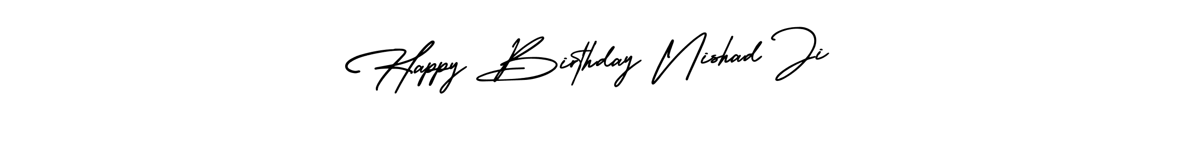 Use a signature maker to create a handwritten signature online. With this signature software, you can design (AmerikaSignatureDemo-Regular) your own signature for name Happy Birthday Nishad Ji. Happy Birthday Nishad Ji signature style 3 images and pictures png