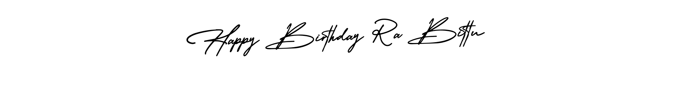 AmerikaSignatureDemo-Regular is a professional signature style that is perfect for those who want to add a touch of class to their signature. It is also a great choice for those who want to make their signature more unique. Get Happy Birthday Ra Bittu name to fancy signature for free. Happy Birthday Ra Bittu signature style 3 images and pictures png