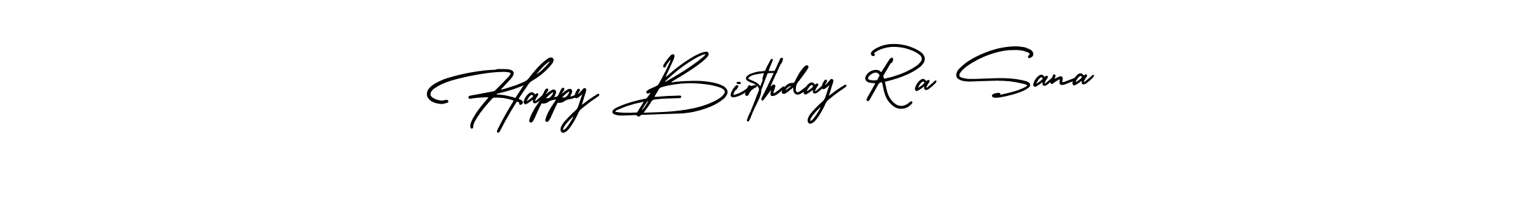if you are searching for the best signature style for your name Happy Birthday Ra Sana. so please give up your signature search. here we have designed multiple signature styles  using AmerikaSignatureDemo-Regular. Happy Birthday Ra Sana signature style 3 images and pictures png