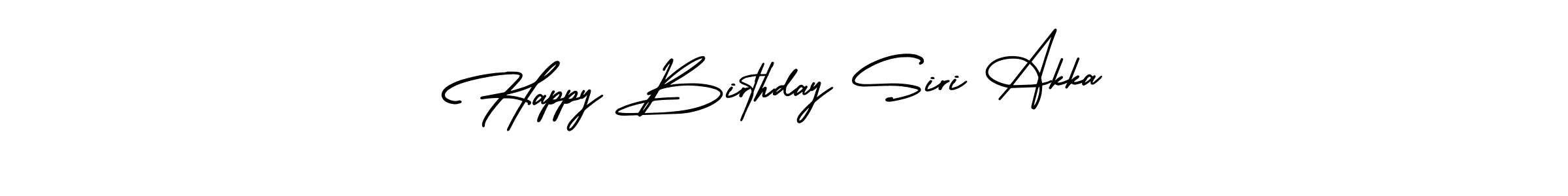 Use a signature maker to create a handwritten signature online. With this signature software, you can design (AmerikaSignatureDemo-Regular) your own signature for name Happy Birthday Siri Akka. Happy Birthday Siri Akka signature style 3 images and pictures png