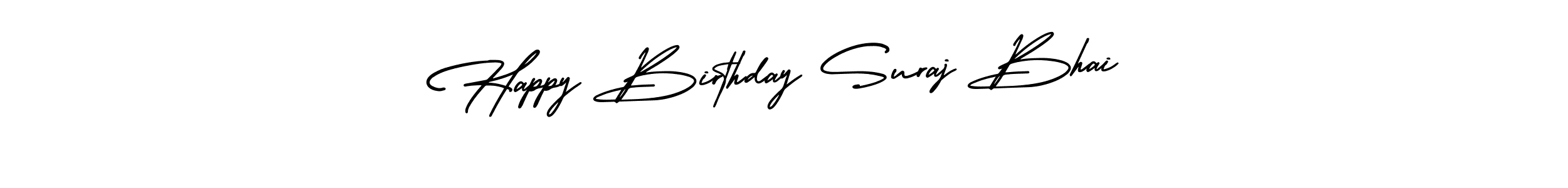 Design your own signature with our free online signature maker. With this signature software, you can create a handwritten (AmerikaSignatureDemo-Regular) signature for name Happy Birthday Suraj Bhai. Happy Birthday Suraj Bhai signature style 3 images and pictures png