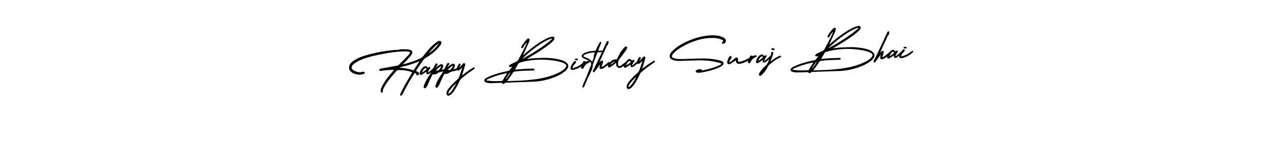 The best way (AmerikaSignatureDemo-Regular) to make a short signature is to pick only two or three words in your name. The name Happy Birthday Suraj Bhai include a total of six letters. For converting this name. Happy Birthday Suraj Bhai signature style 3 images and pictures png
