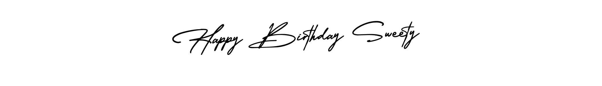 if you are searching for the best signature style for your name Happy Birthday Sweety. so please give up your signature search. here we have designed multiple signature styles  using AmerikaSignatureDemo-Regular. Happy Birthday Sweety signature style 3 images and pictures png