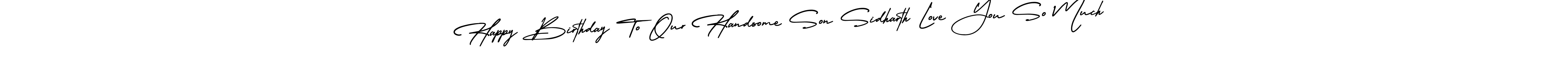AmerikaSignatureDemo-Regular is a professional signature style that is perfect for those who want to add a touch of class to their signature. It is also a great choice for those who want to make their signature more unique. Get Happy Birthday To Our Handsome Son Sidharth Love You So Much name to fancy signature for free. Happy Birthday To Our Handsome Son Sidharth Love You So Much signature style 3 images and pictures png