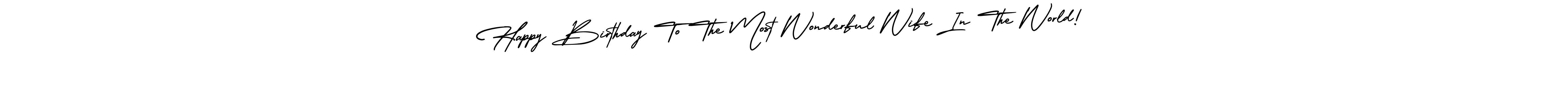The best way (AmerikaSignatureDemo-Regular) to make a short signature is to pick only two or three words in your name. The name Happy Birthday To The Most Wonderful Wife In The World! include a total of six letters. For converting this name. Happy Birthday To The Most Wonderful Wife In The World! signature style 3 images and pictures png