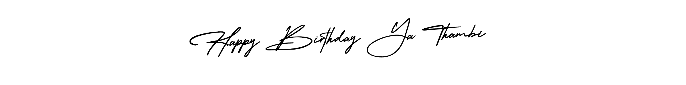 if you are searching for the best signature style for your name Happy Birthday Ya Thambi. so please give up your signature search. here we have designed multiple signature styles  using AmerikaSignatureDemo-Regular. Happy Birthday Ya Thambi signature style 3 images and pictures png