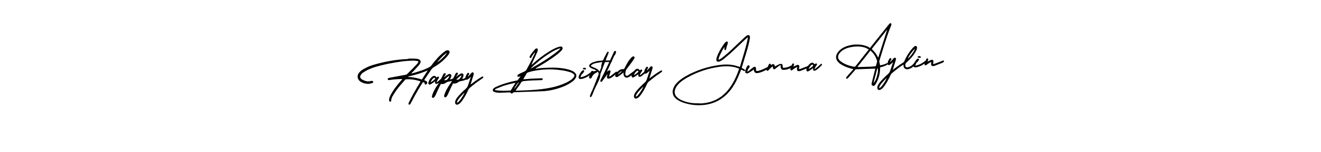 Create a beautiful signature design for name Happy Birthday Yumna Aylin. With this signature (AmerikaSignatureDemo-Regular) fonts, you can make a handwritten signature for free. Happy Birthday Yumna Aylin signature style 3 images and pictures png