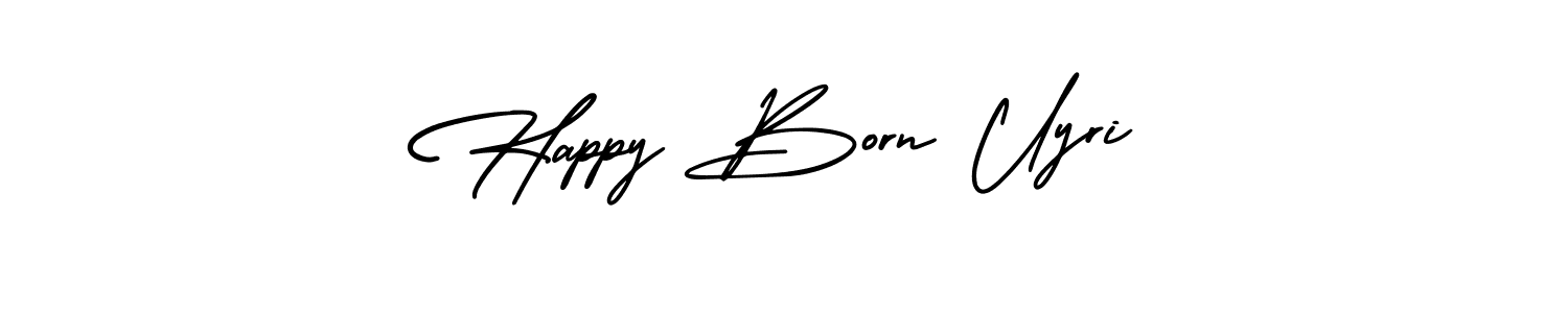 Make a short Happy Born Uyri signature style. Manage your documents anywhere anytime using AmerikaSignatureDemo-Regular. Create and add eSignatures, submit forms, share and send files easily. Happy Born Uyri signature style 3 images and pictures png