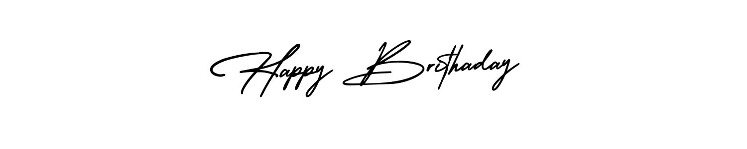 How to Draw Happy Brithaday signature style? AmerikaSignatureDemo-Regular is a latest design signature styles for name Happy Brithaday. Happy Brithaday signature style 3 images and pictures png