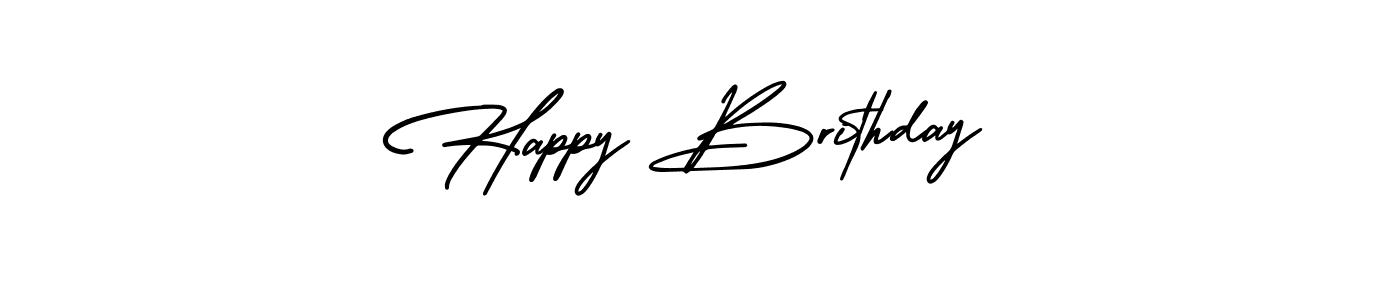 How to make Happy Brithday name signature. Use AmerikaSignatureDemo-Regular style for creating short signs online. This is the latest handwritten sign. Happy Brithday signature style 3 images and pictures png