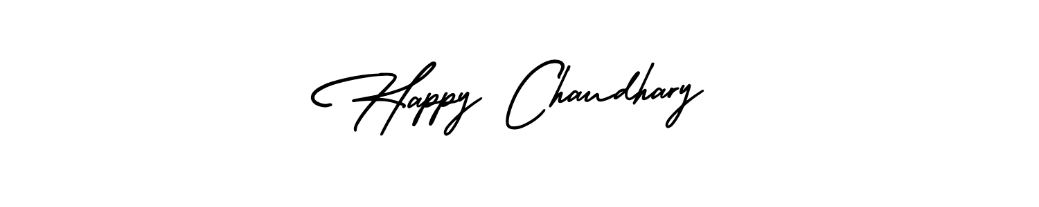 How to make Happy Chaudhary name signature. Use AmerikaSignatureDemo-Regular style for creating short signs online. This is the latest handwritten sign. Happy Chaudhary signature style 3 images and pictures png
