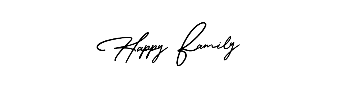 It looks lik you need a new signature style for name Happy Family. Design unique handwritten (AmerikaSignatureDemo-Regular) signature with our free signature maker in just a few clicks. Happy Family signature style 3 images and pictures png