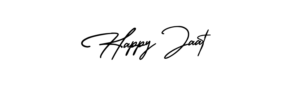 The best way (AmerikaSignatureDemo-Regular) to make a short signature is to pick only two or three words in your name. The name Happy Jaat include a total of six letters. For converting this name. Happy Jaat signature style 3 images and pictures png