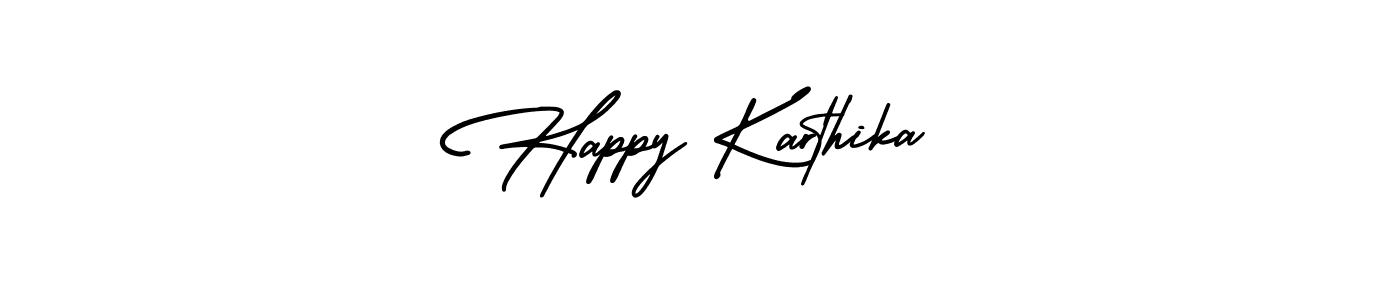 Create a beautiful signature design for name Happy Karthika. With this signature (AmerikaSignatureDemo-Regular) fonts, you can make a handwritten signature for free. Happy Karthika signature style 3 images and pictures png