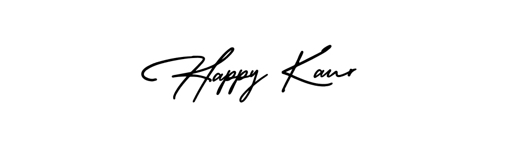 Design your own signature with our free online signature maker. With this signature software, you can create a handwritten (AmerikaSignatureDemo-Regular) signature for name Happy Kaur. Happy Kaur signature style 3 images and pictures png