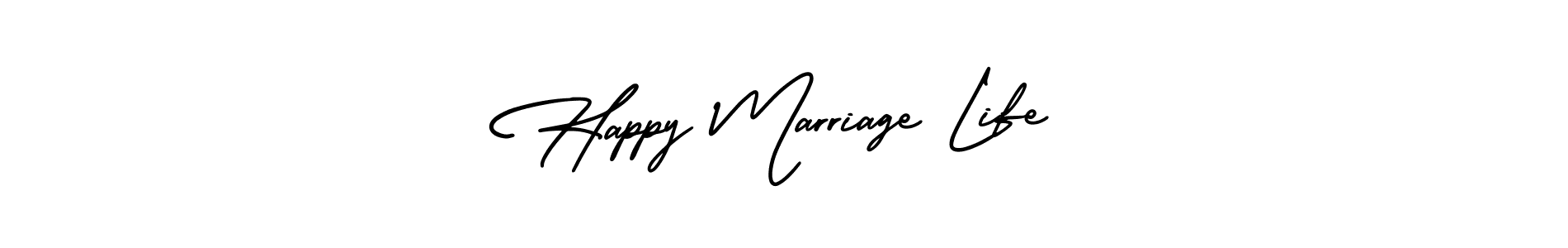 How to make Happy Marriage Life signature? AmerikaSignatureDemo-Regular is a professional autograph style. Create handwritten signature for Happy Marriage Life name. Happy Marriage Life signature style 3 images and pictures png