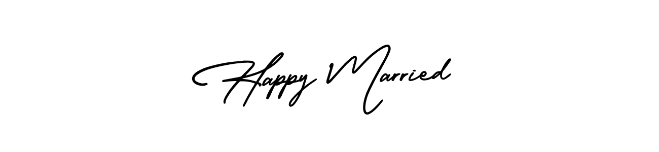 Make a beautiful signature design for name Happy Married. With this signature (AmerikaSignatureDemo-Regular) style, you can create a handwritten signature for free. Happy Married signature style 3 images and pictures png