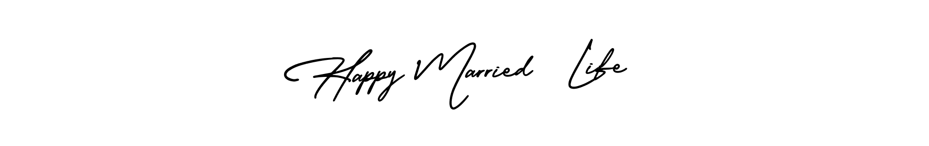 Design your own signature with our free online signature maker. With this signature software, you can create a handwritten (AmerikaSignatureDemo-Regular) signature for name Happy Married  Life. Happy Married  Life signature style 3 images and pictures png