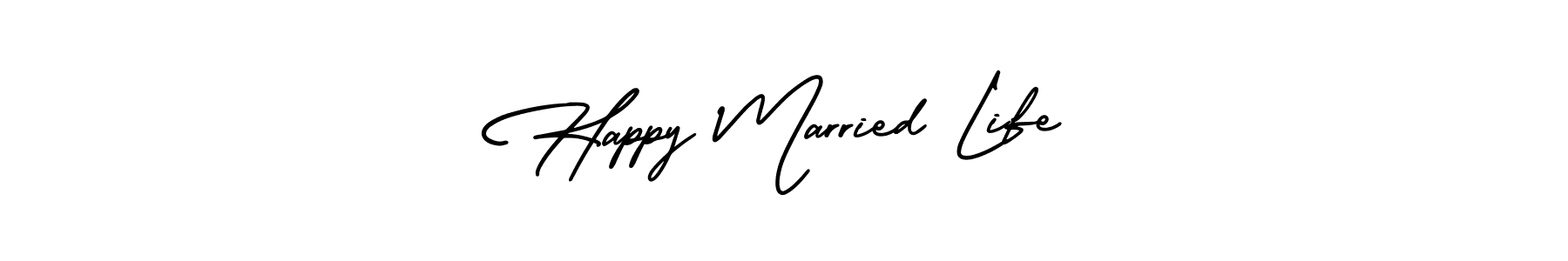 How to make Happy Married Life name signature. Use AmerikaSignatureDemo-Regular style for creating short signs online. This is the latest handwritten sign. Happy Married Life signature style 3 images and pictures png