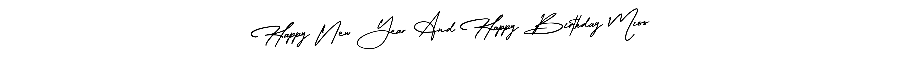 Similarly AmerikaSignatureDemo-Regular is the best handwritten signature design. Signature creator online .You can use it as an online autograph creator for name Happy New Year And Happy Birthday Miss. Happy New Year And Happy Birthday Miss signature style 3 images and pictures png