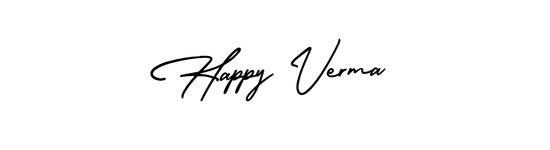 Happy Verma stylish signature style. Best Handwritten Sign (AmerikaSignatureDemo-Regular) for my name. Handwritten Signature Collection Ideas for my name Happy Verma. Happy Verma signature style 3 images and pictures png