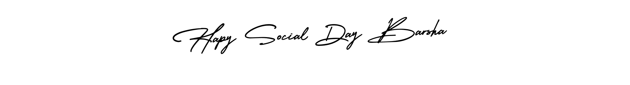 How to make Hapy Social Day Barsha name signature. Use AmerikaSignatureDemo-Regular style for creating short signs online. This is the latest handwritten sign. Hapy Social Day Barsha signature style 3 images and pictures png