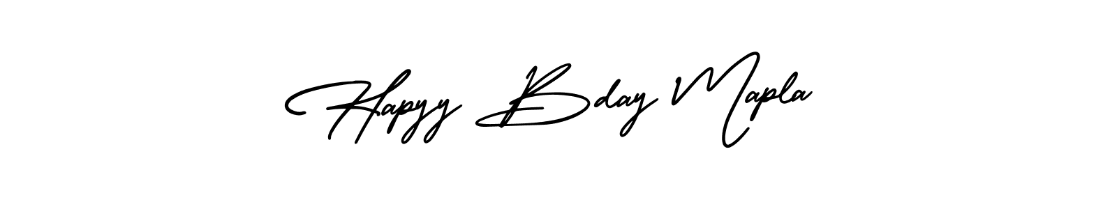 if you are searching for the best signature style for your name Hapyy Bday Mapla. so please give up your signature search. here we have designed multiple signature styles  using AmerikaSignatureDemo-Regular. Hapyy Bday Mapla signature style 3 images and pictures png