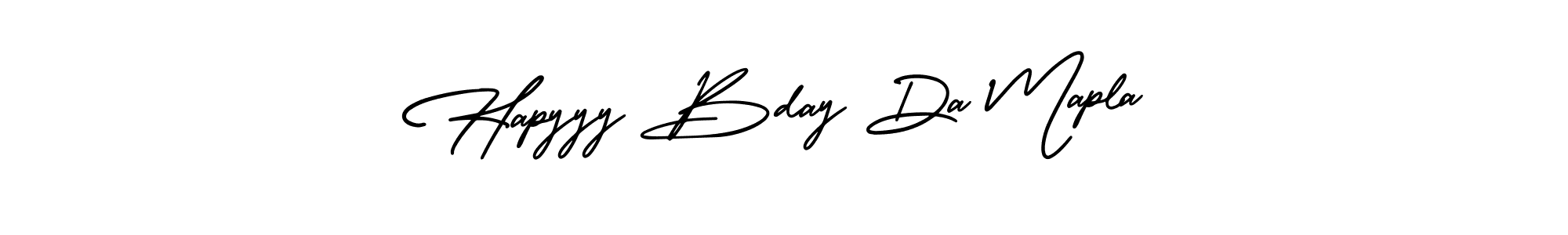 This is the best signature style for the Hapyyy Bday Da Mapla name. Also you like these signature font (AmerikaSignatureDemo-Regular). Mix name signature. Hapyyy Bday Da Mapla signature style 3 images and pictures png