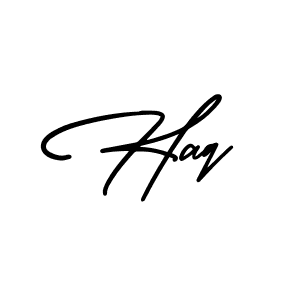 Haq stylish signature style. Best Handwritten Sign (AmerikaSignatureDemo-Regular) for my name. Handwritten Signature Collection Ideas for my name Haq. Haq signature style 3 images and pictures png