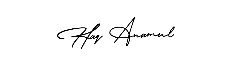 How to make Haq Anamul signature? AmerikaSignatureDemo-Regular is a professional autograph style. Create handwritten signature for Haq Anamul name. Haq Anamul signature style 3 images and pictures png